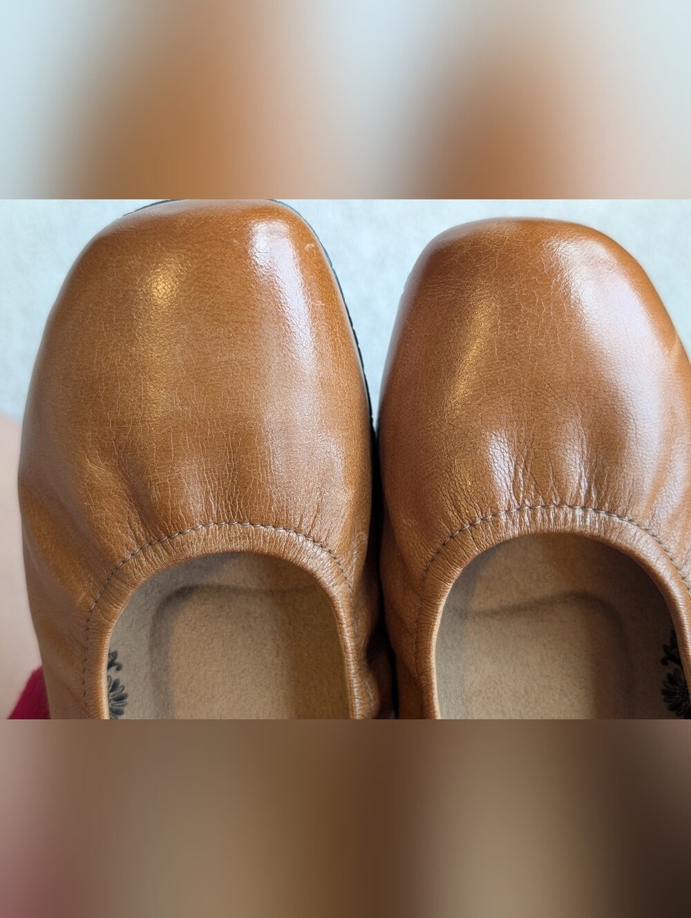 TAOS Women's Size 8.5 Chit-Chat Caramel Brown Leather Ballet Flat Comfort - Picture 14 of 14